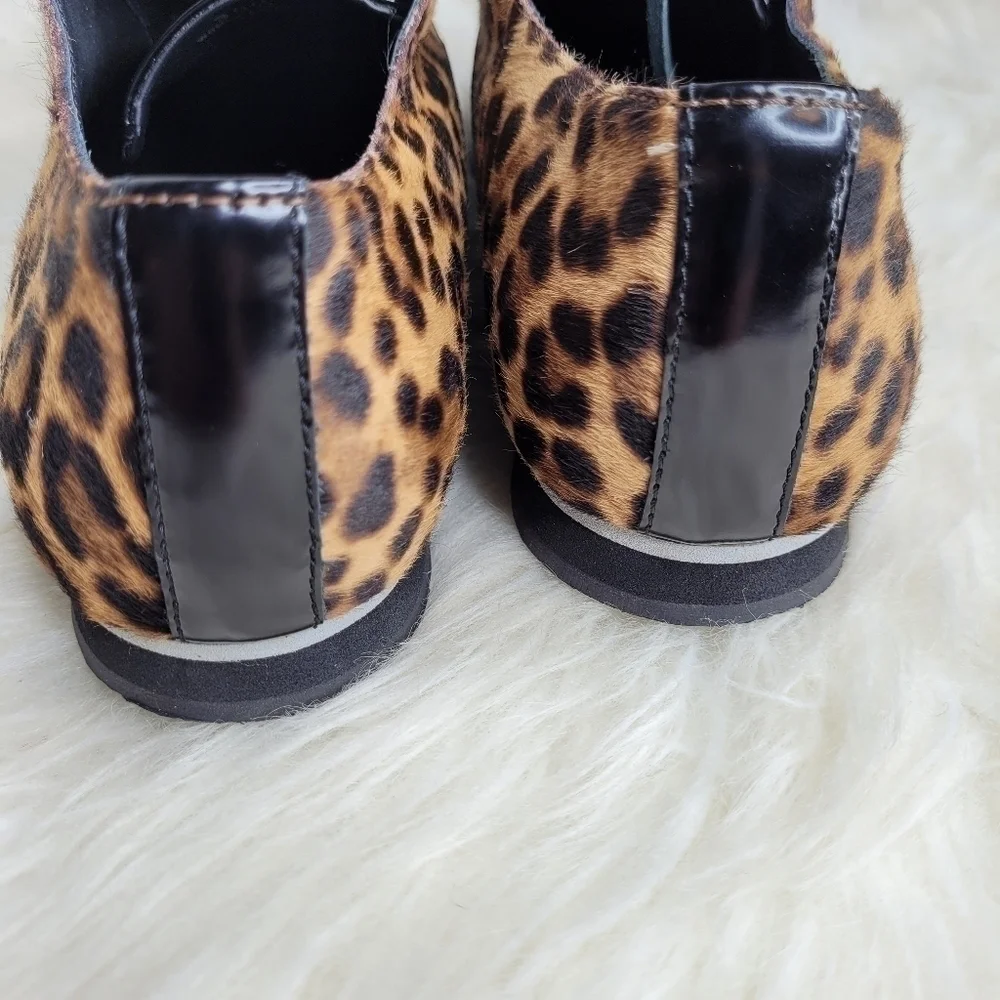 Tod's Leather Calf Hair Leopard Oxford Shoes - Picture 12 of 15